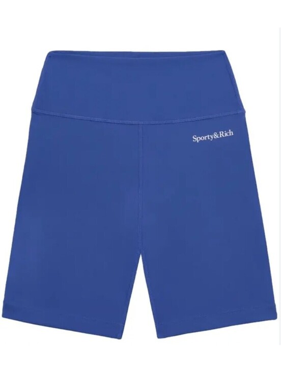 Sporty & Rich Pants - Sporty & Rich High-Waisted Logo Cycling Shorts Royal Blue Women’s Medium
